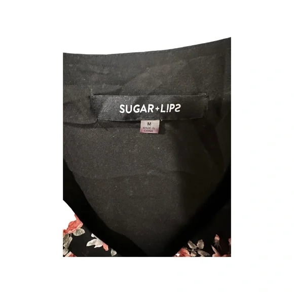 Sugar Lips Women's Garden Grove Floral Short Sleeve Blouse - Picture 3 of 5